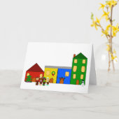 Jingle Claws Treinstad Vakantiekaart Kaart (Gele Bloem)