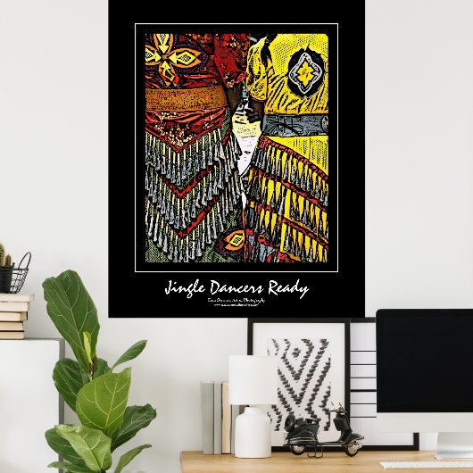 Jingle Dancers Ready Poster voor zwarte rand (Thuiskantoor)