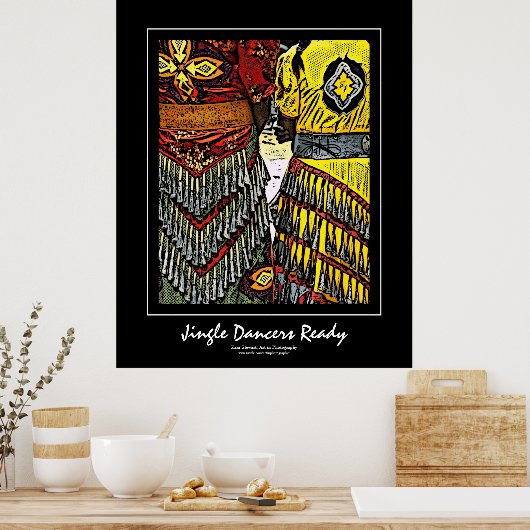 Jingle Dancers Ready Poster voor zwarte rand (Keuken)