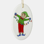 Jingle Elves "Cheery" Keramisch Ornament (Rechts)