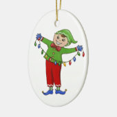 Jingle Elves "Cheery" Keramisch Ornament (Links)