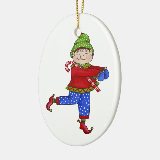 Jingle Elves "Fred" Keramisch Ornament (Links)