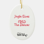 Jingle Elves "Fred" Keramisch Ornament (Achterkant)
