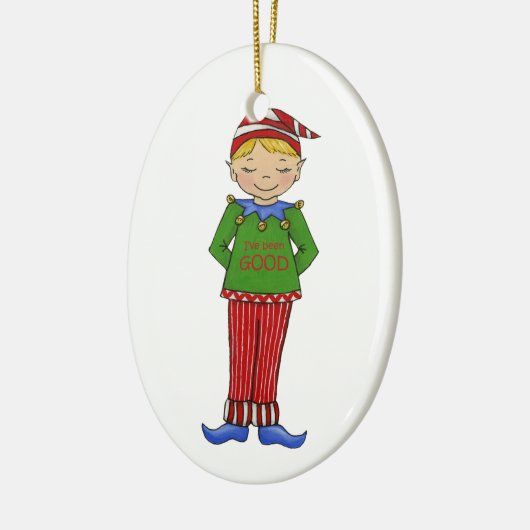 Jingle Elves "Goody" Keramisch Ornament (Links)
