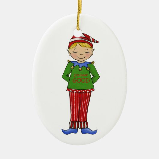 Jingle Elves "Goody" Keramisch Ornament (Voorkant)