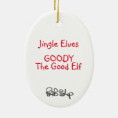 Jingle Elves "Goody" Keramisch Ornament (Achterkant)