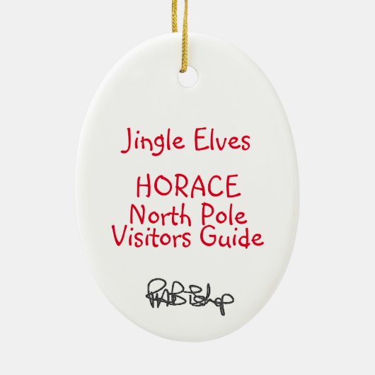 Jingle Elves "Horace" Keramisch Ornament (Achterkant)