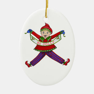 Jingle Elves "Jolly" Keramisch Ornament