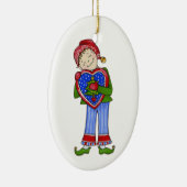 Jingle Elves "LoveyDovey" Keramisch Ornament (Rechts)