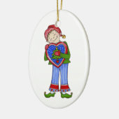Jingle Elves "LoveyDovey" Keramisch Ornament (Links)