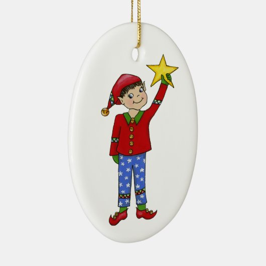 Jingle Elves "McNaughty" Keramisch Ornament (Rechts)