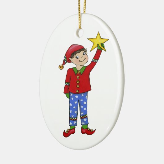 Jingle Elves "McNaughty" Keramisch Ornament (Links)