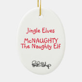 Jingle Elves "McNaughty" Keramisch Ornament (Achterkant)