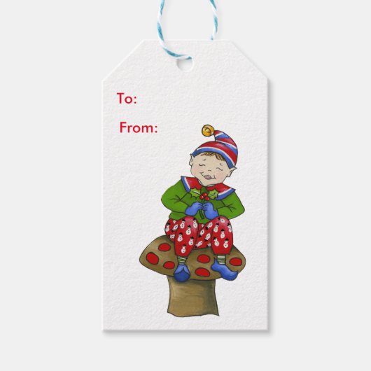 Jingle elves (Petey) Cadeaulabel (Voorkant)