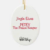 Jingle Elves "Petey" Keramisch Ornament (Achterkant)
