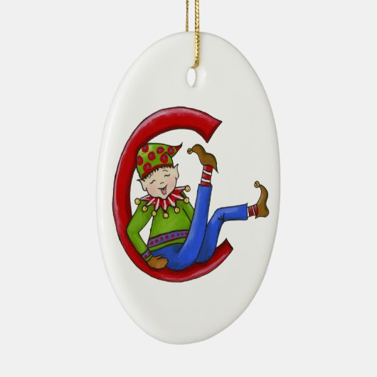 Jingle Elves "Sam" Keramisch Ornament (Rechts)