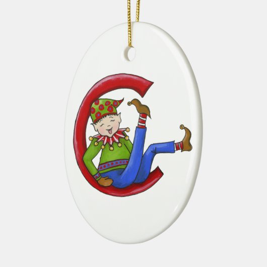 Jingle Elves "Sam" Keramisch Ornament (Links)