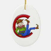 Jingle Elves "Sam" Keramisch Ornament (Voorkant)