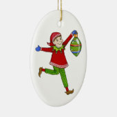Jingle Elves "Skippy" Keramisch Ornament (Rechts)