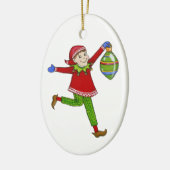 Jingle Elves "Skippy" Keramisch Ornament (Links)