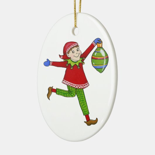 Jingle Elves "Skippy" Keramisch Ornament (Links)