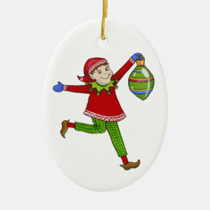 Jingle Elves "Skippy" Keramisch Ornament