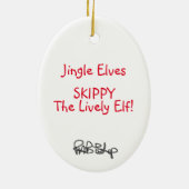 Jingle Elves "Skippy" Keramisch Ornament (Achterkant)