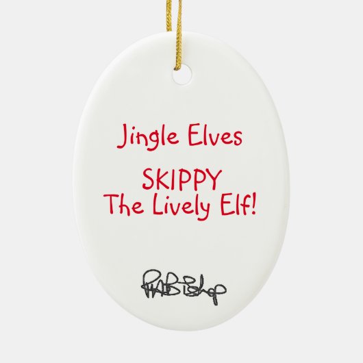 Jingle Elves "Skippy" Keramisch Ornament (Achterkant)