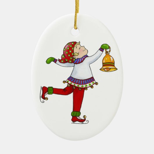 Jingle Elves, "Swish" Keramisch Ornament (Voorkant)