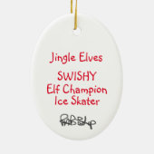 Jingle Elves, "Swish" Keramisch Ornament (Achterkant)