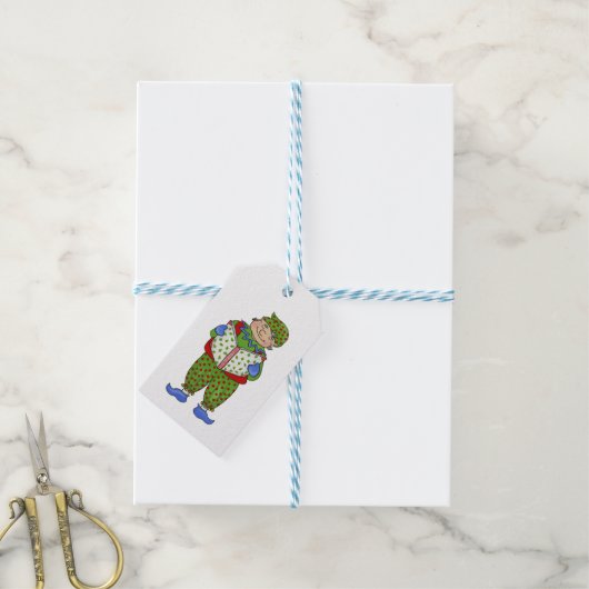 Jingle Elves (Woody) Cadeaulabel (Met Touw)