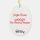 Jingle Elves "Woody" Keramisch Ornament (Achterkant)