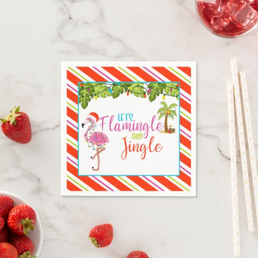 Jingle en Flamingle Kerstparty Napkins - WH Servet (Insitu)