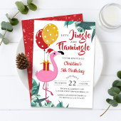 Jingle en Flamingo Tropical Kerstmis Kaart