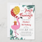 Jingle en Flamingo Tropical Kerstmis Kaart (Voorkant)