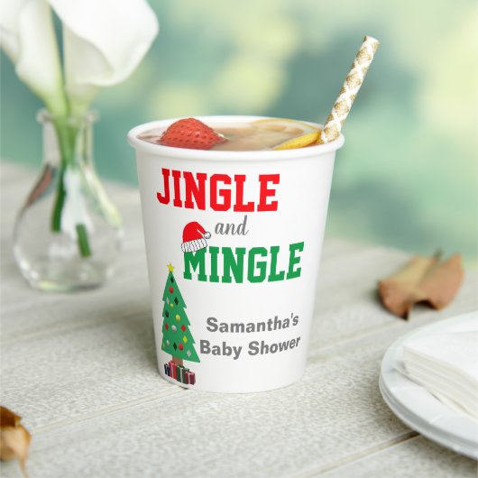Jingle en Mingle Baby shower Papieren Bekers (Insitu)