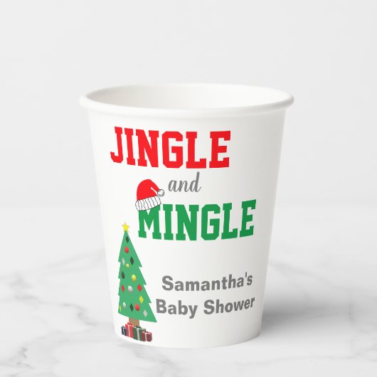 Jingle en Mingle Baby shower Papieren Bekers (Voorkant)