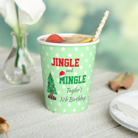 Jingle en Mingle Birthday Papieren Bekers (Insitu)
