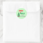 Jingle en Mingle Birthday Ronde Sticker (Tas)