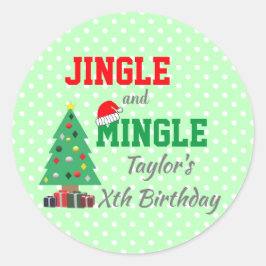 Jingle en Mingle Birthday Ronde Sticker