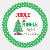 Jingle en Mingle Birthday Ronde Sticker (Voorkant)