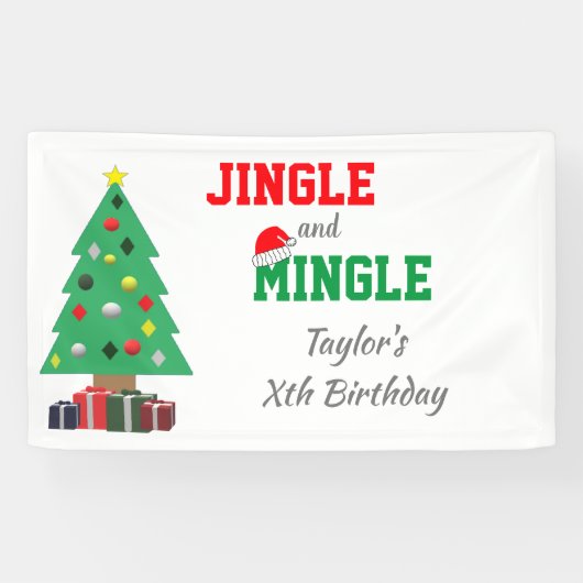 Jingle en Mingle Birthday Spandoek (Horizontaal)