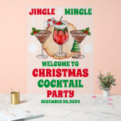 Jingle en Mingle Christmas Cocktail Party Frosted Acryl Bord (Huwelijk)