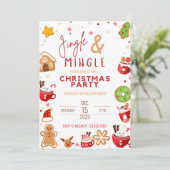 Jingle en Mingle Christmas Cookie Party Kaart (Staand voorkant)