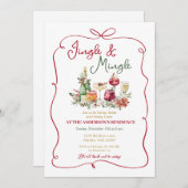 Jingle en Mingle Christmas Dinner Hand getekend Kaart (Voorkant / Achterkant)