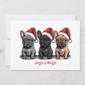 Jingle en Mingle Christmas Franse Bulldog Kaart (Voorkant)
