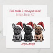 Jingle en Mingle Christmas Franse Bulldog Kaart (Voorkant / Achterkant)