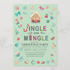 Jingle en Mingle Christmas Gingerbread Party Kaart
