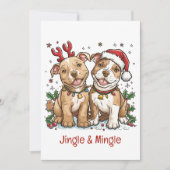 Jingle en Mingle Christmas Pit Bull Dogs Kaart (Voorkant)