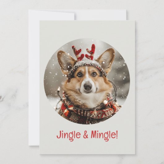 Jingle en Mingle Christmas Welsh Corgi Dog Kaart (Voorkant)